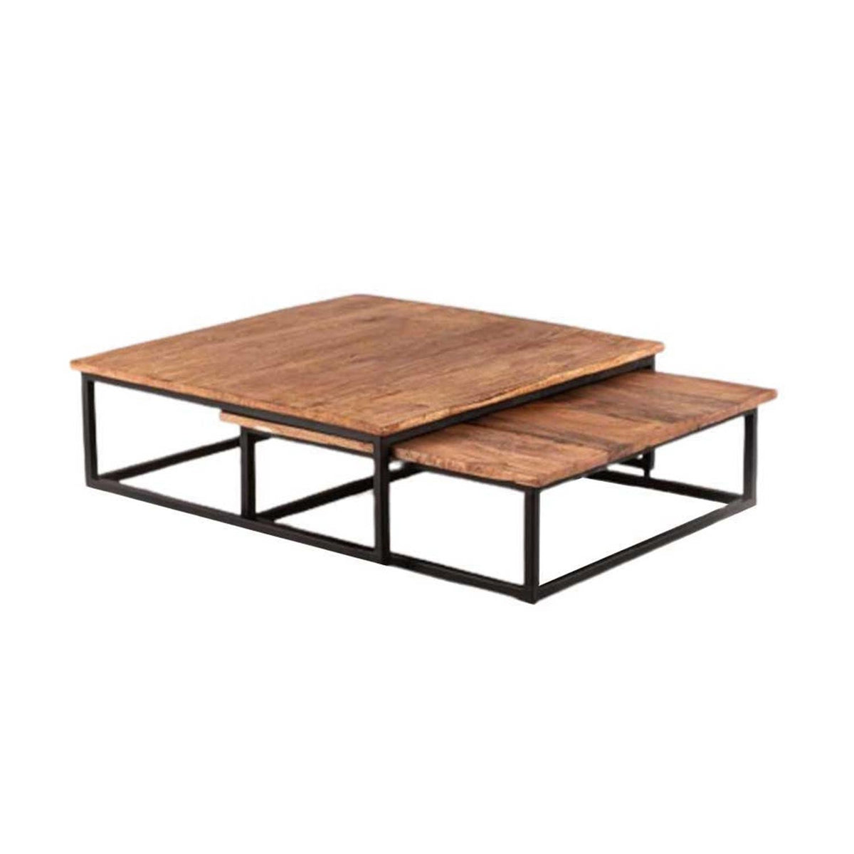 Iron and Melamine Wood Coffee Table - MTC-077