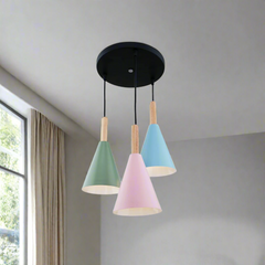 Medium-sized aluminum chandelier with a modern design