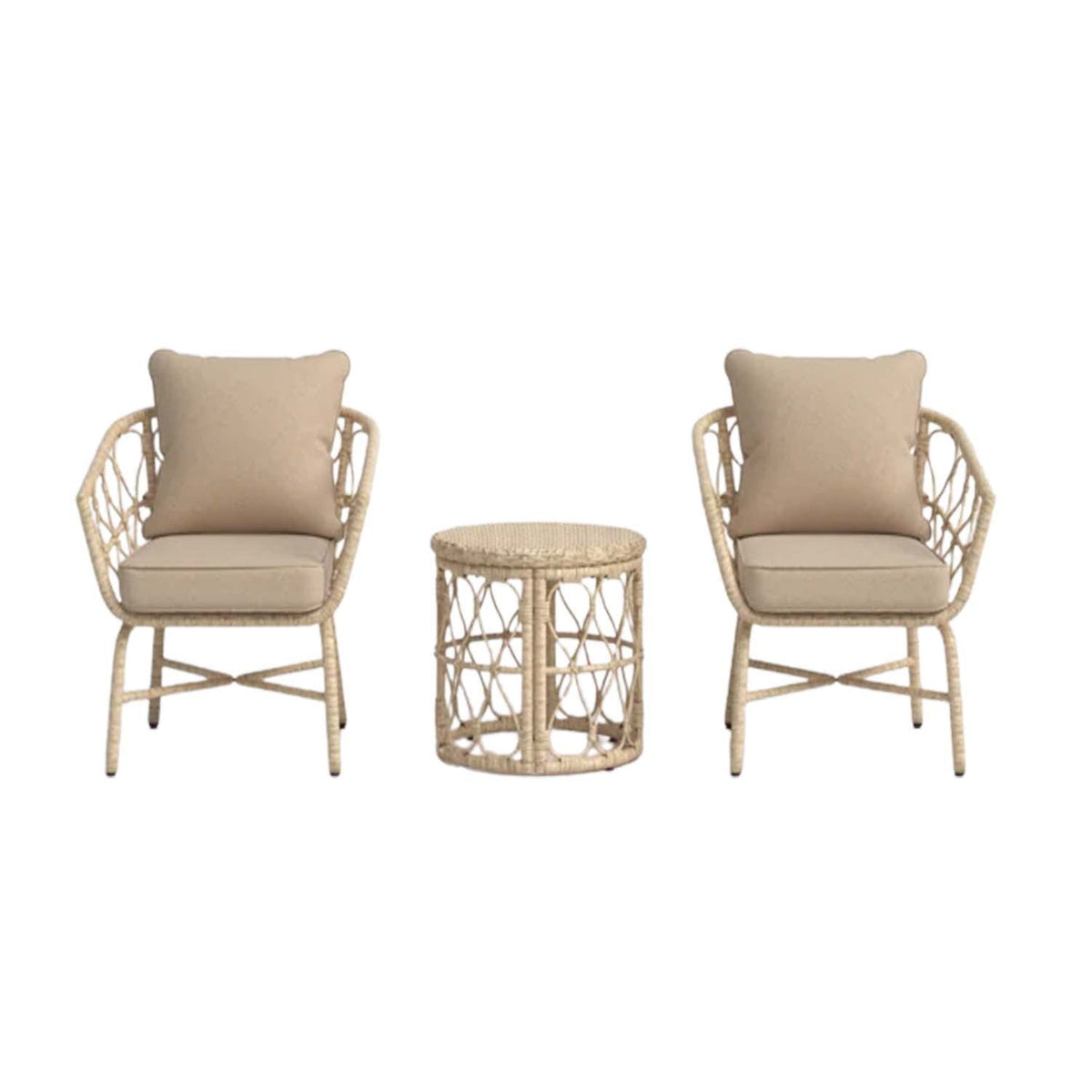 Set of 2 chairs and a table made of rattan - OS-283