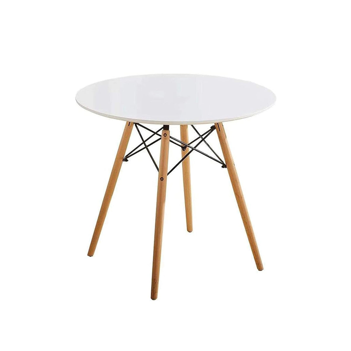 MDF tablet table with beech wood legs and iron chassis 70x70cm - RYL-038