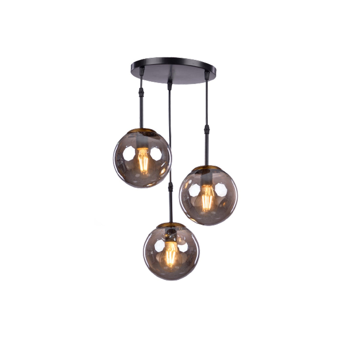 Aluminum and glass chandelier with an elegant design full of sophistication