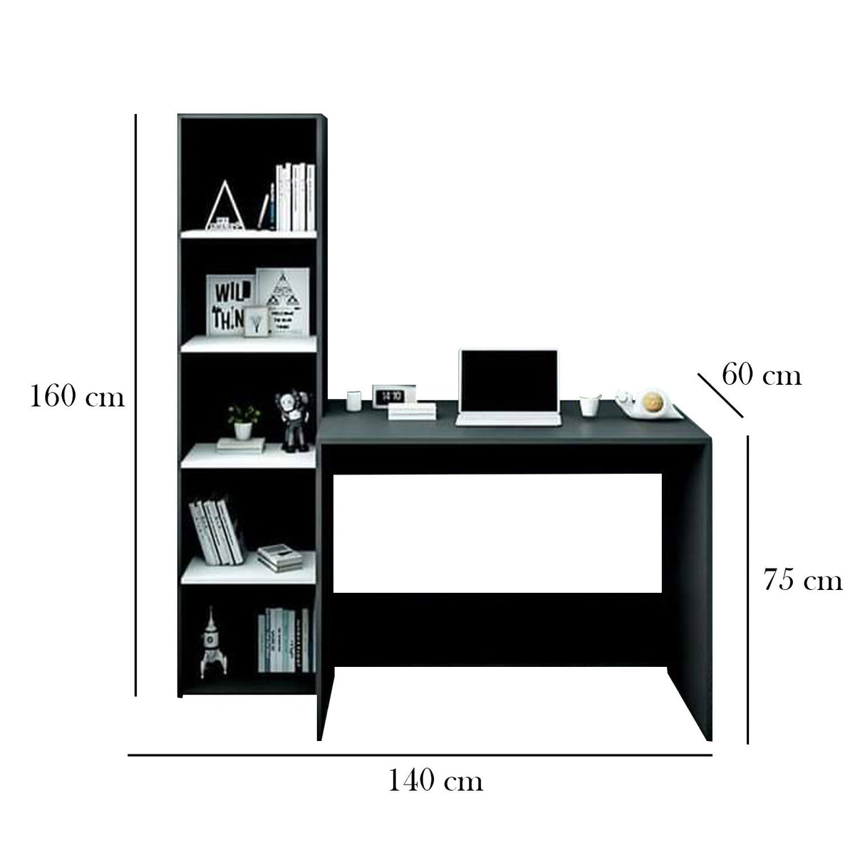 مكتب مزود بوحدة أرفف خشب MDF عالي الجودة - HFS-023