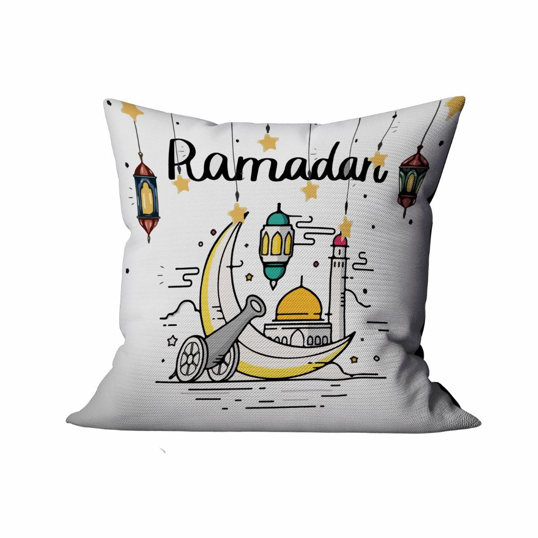 Ramadan Cushion 40×40 cm with Fiber Filling and Zipper – Elegant Ramadan Design | OS-RAM-049