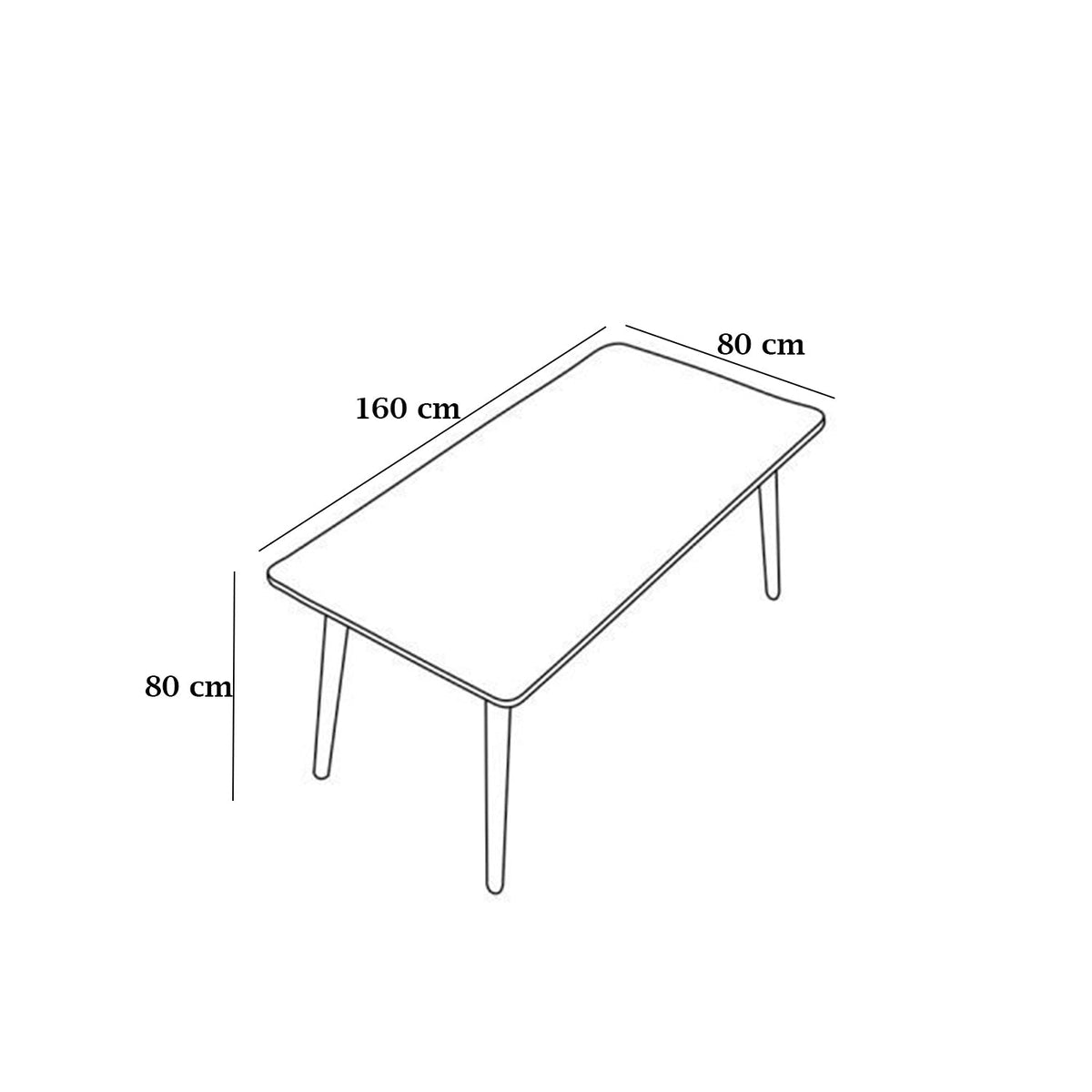 Dining table - 6 pieces of high quality beech wood - KYN-163