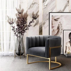 Modern iron chair with electrostatic paint and a fabric outer layer