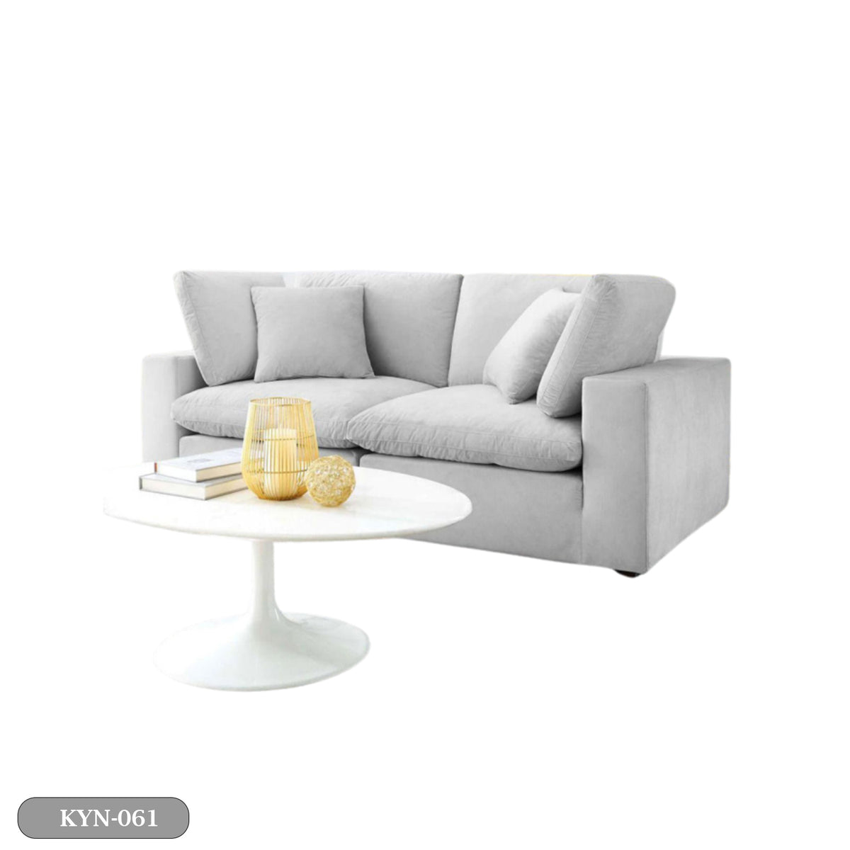 Beech wood sofa with linen or velvet fabric - KYN-061