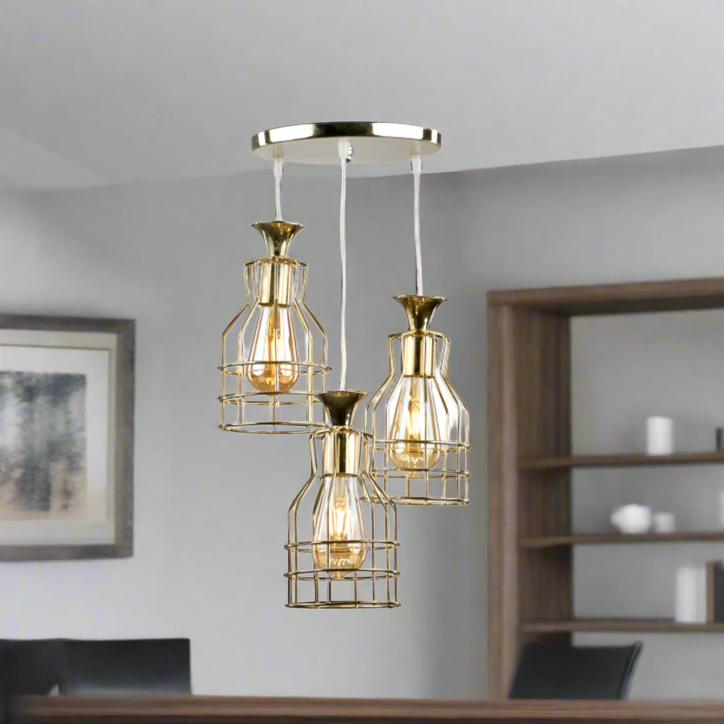 Elegant aluminum chandelier with a modern design