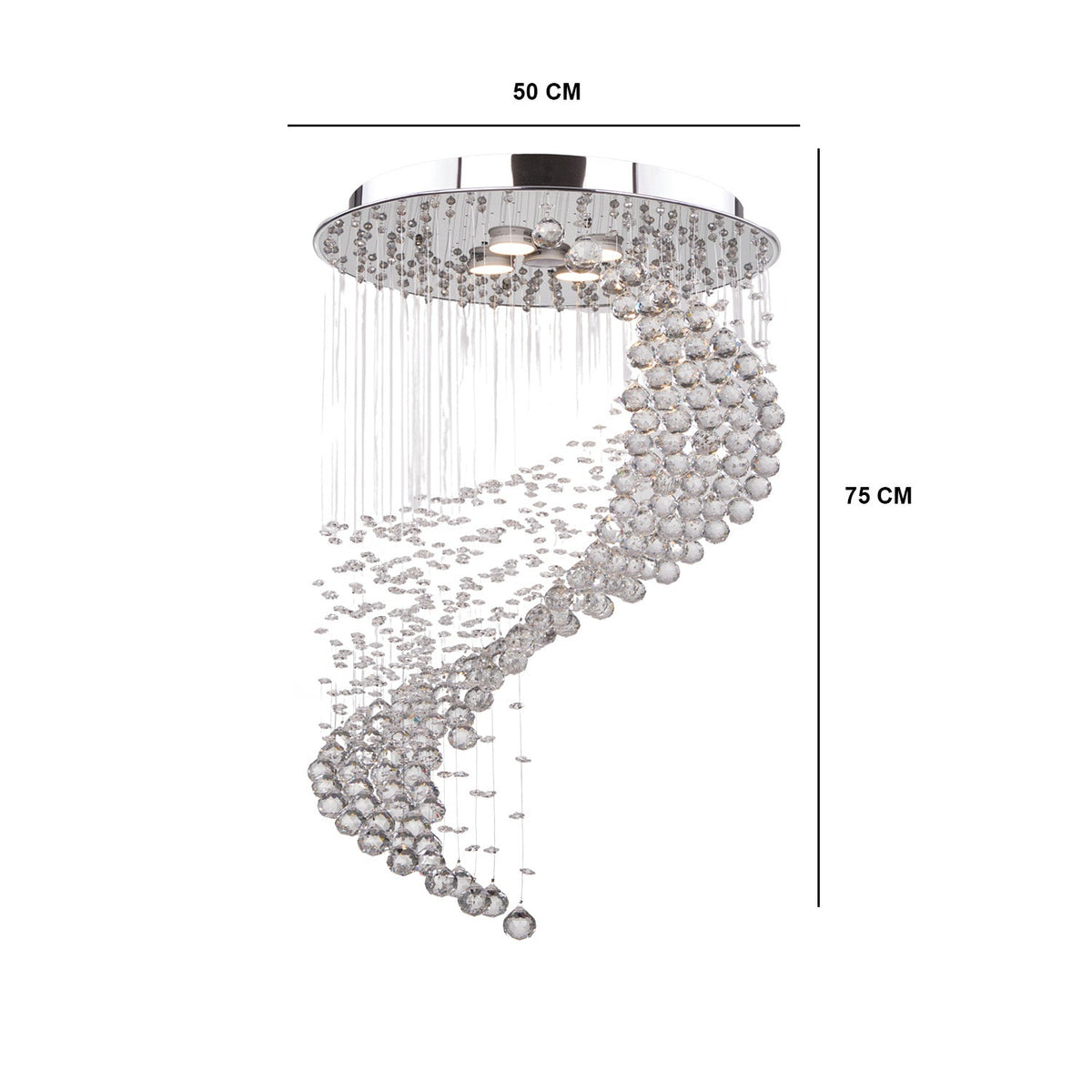 Luxury stainless steel and crystal chandelier for elegant lighting