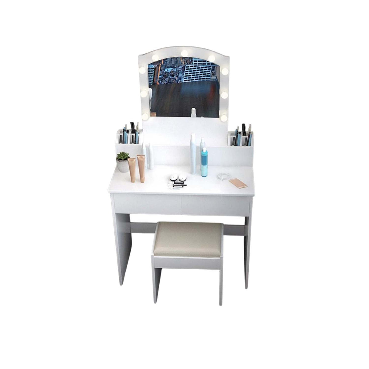 High quality MDF wood dresser with pouf - OSM-058