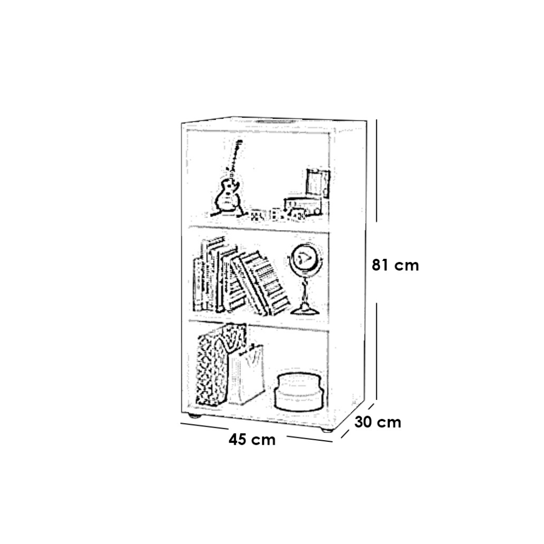 مكتبة أطفال خشب MDF 45×30×81 سم – عملية وأنيقة