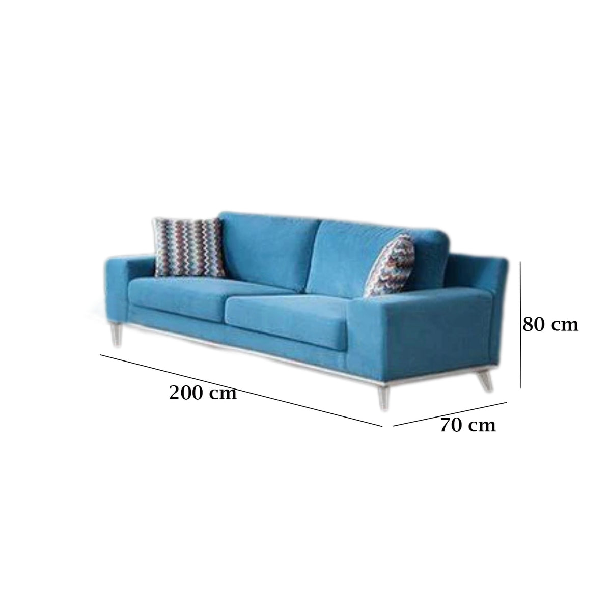 Beech wood sofa set - velor fabric - ENT-041
