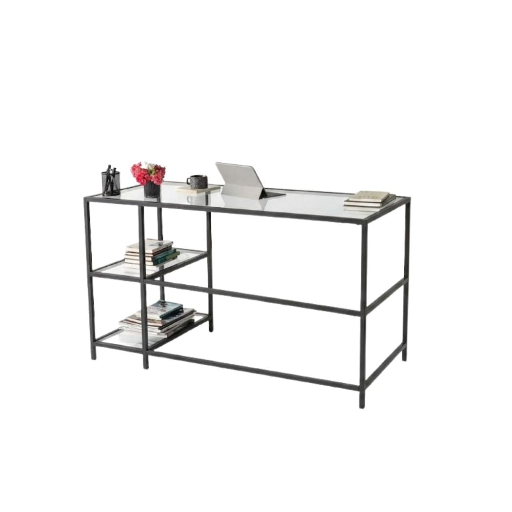 Modern glass and MDF wood desk with elegant design for work – WAF-238