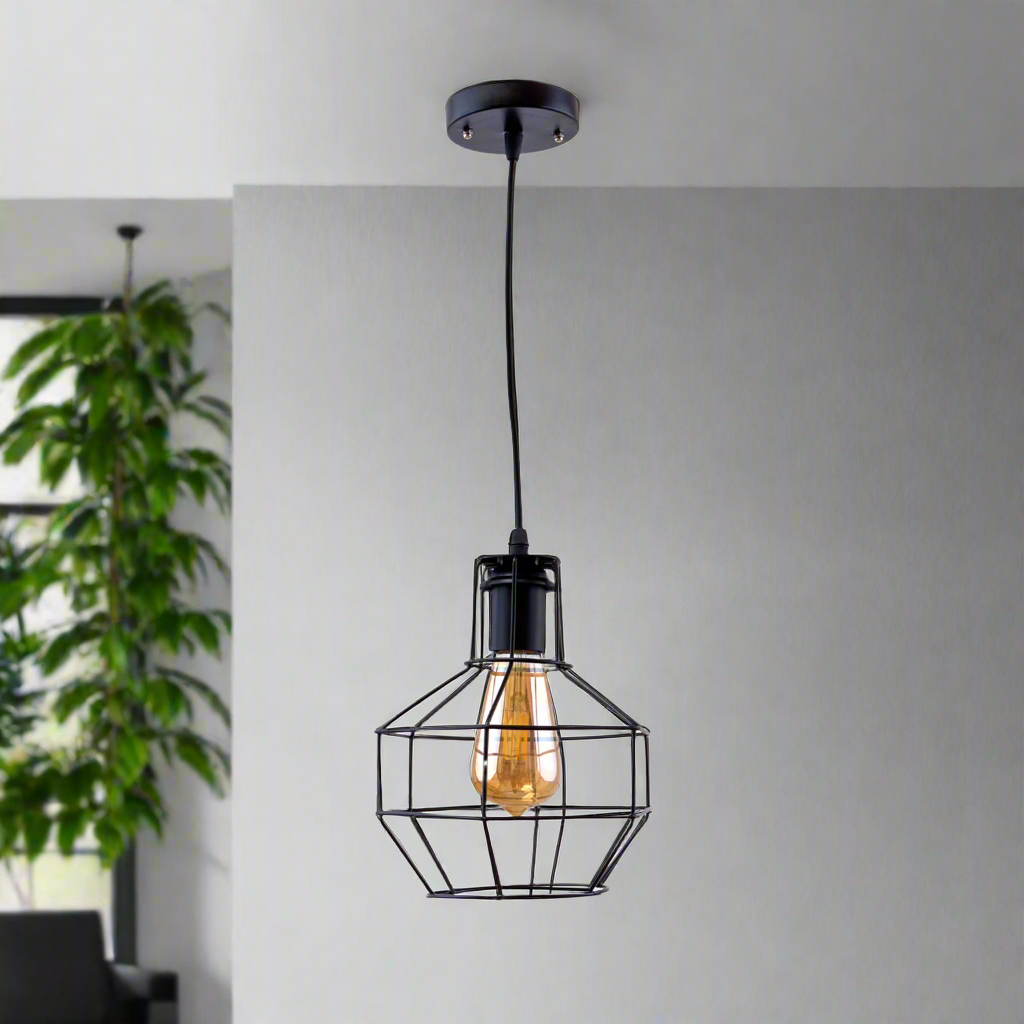 Aluminum chandelier with an elegant geometric design