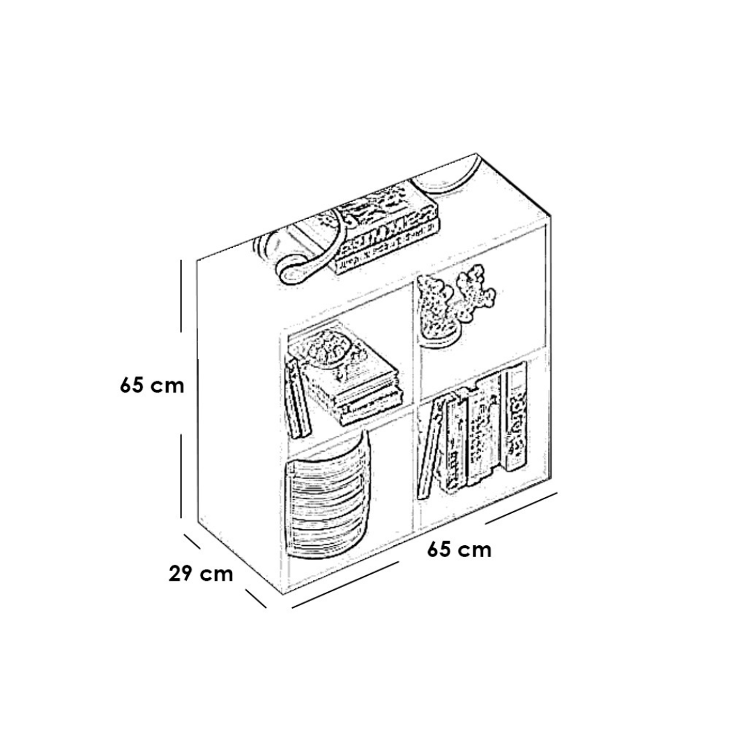 مكتبة ام دي اف اسود - 65x65x29 سم - OSM-550
