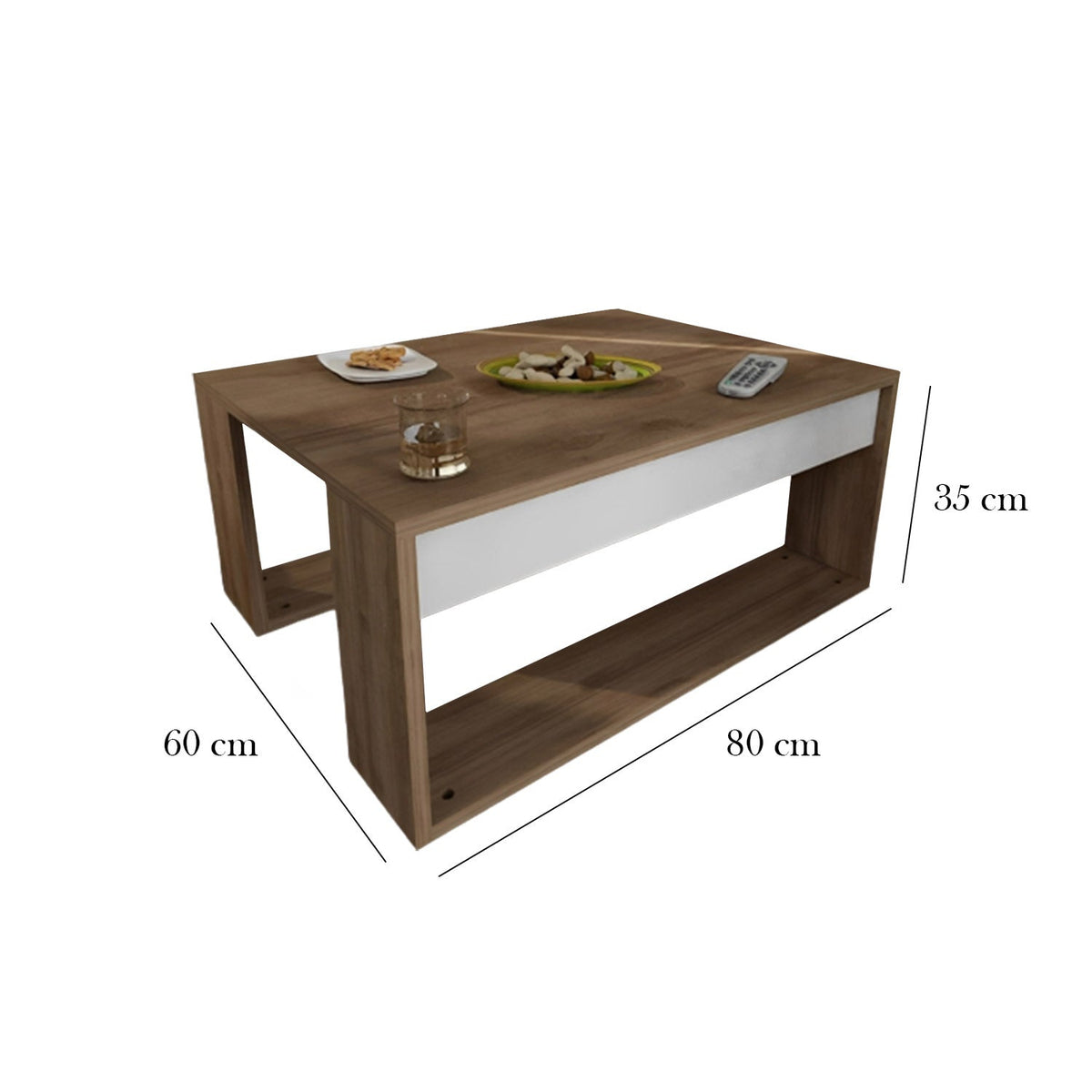 Spanish MDF wood coffee table - 60cmX80cm - ITM-032