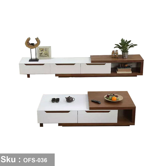 TV and coffee table made of treated Spanish MDF wood - OFS-036
