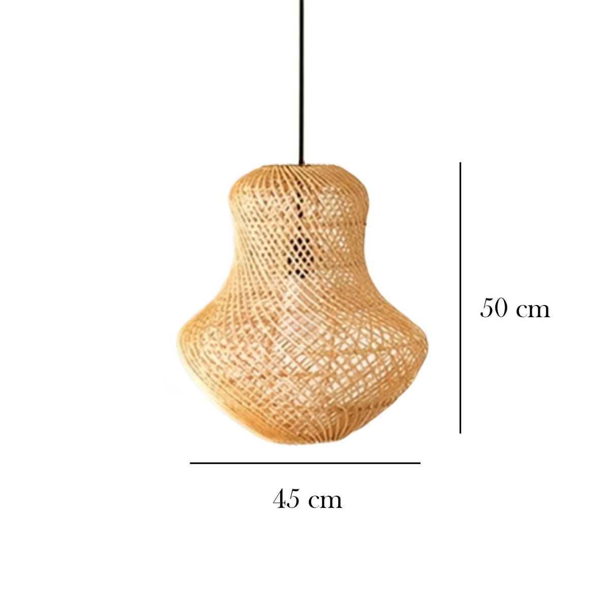 نجفة خشب بامبو - HOB-009- 50cmx45cm