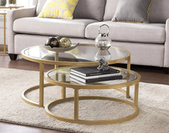 Odelia coffee table, iron, electrostatic paint and glass