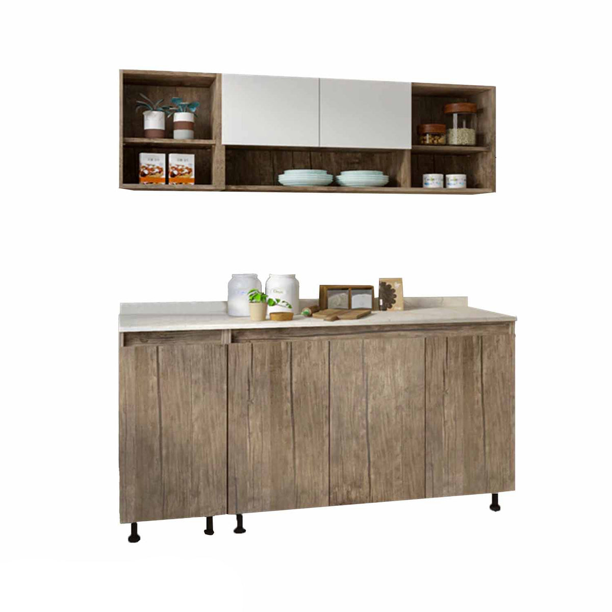 Two piece kitchen made of high quality MDF wood - O-SRH-132