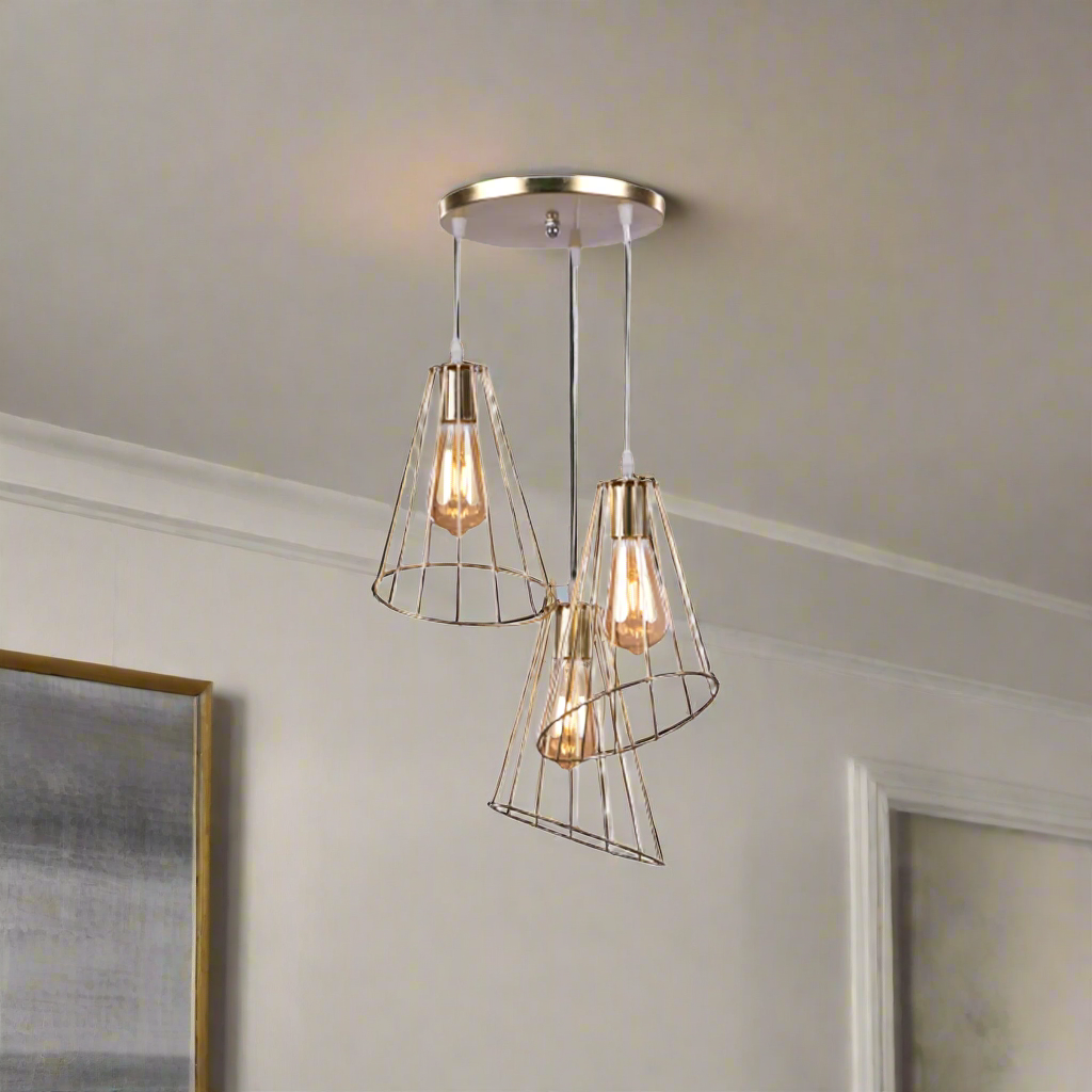 Aluminum chandelier with an elegant design that adds an artistic touch to your home decor.