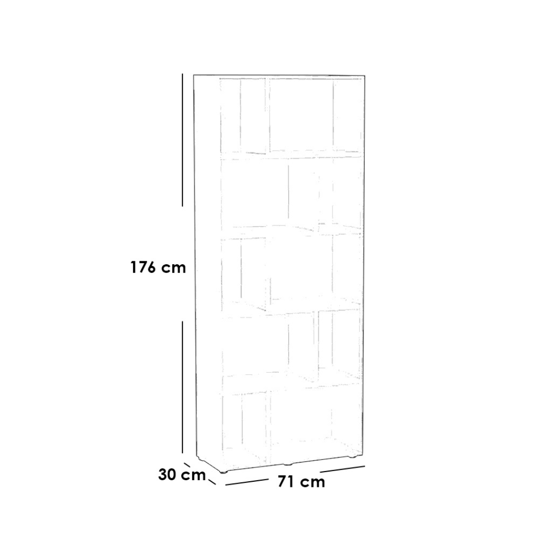 مكتبة ام دي اف ابيض - 176x71x30 سم - OSM-552