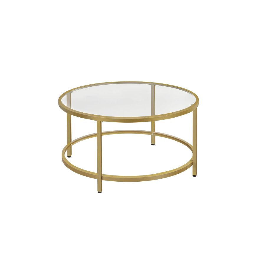 Steel coated coffee table – 6 mm transparent glass top – modern elegant design – model ZSL-031