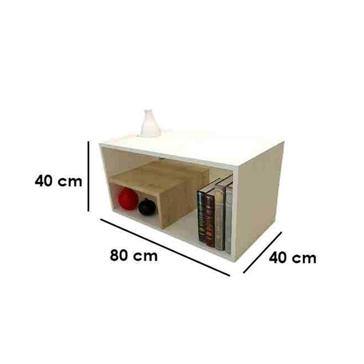 Junera coffee table with shelf, 80 * 40, MDF wood
