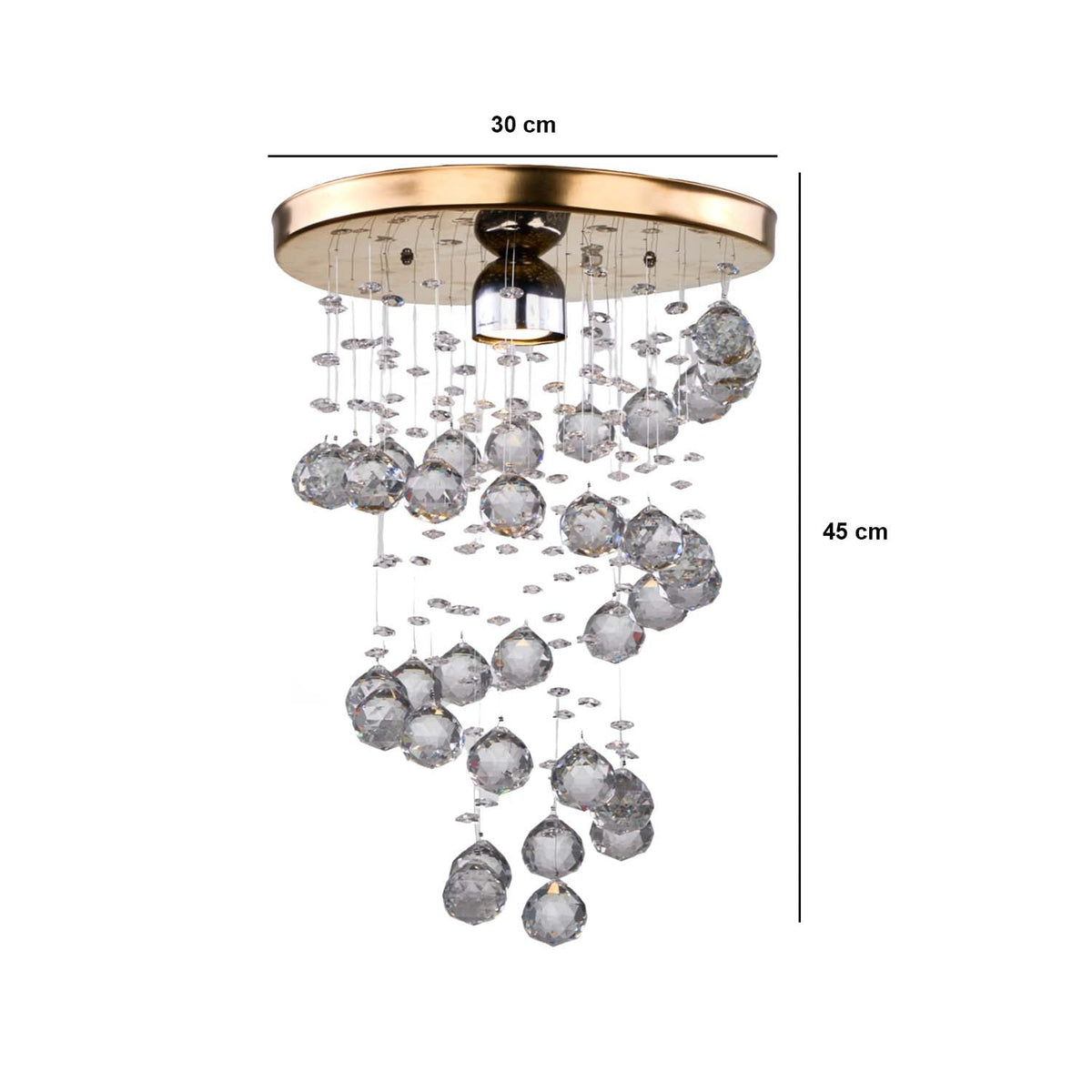 Crystal and stainless steel chandelier with a luxurious modern design