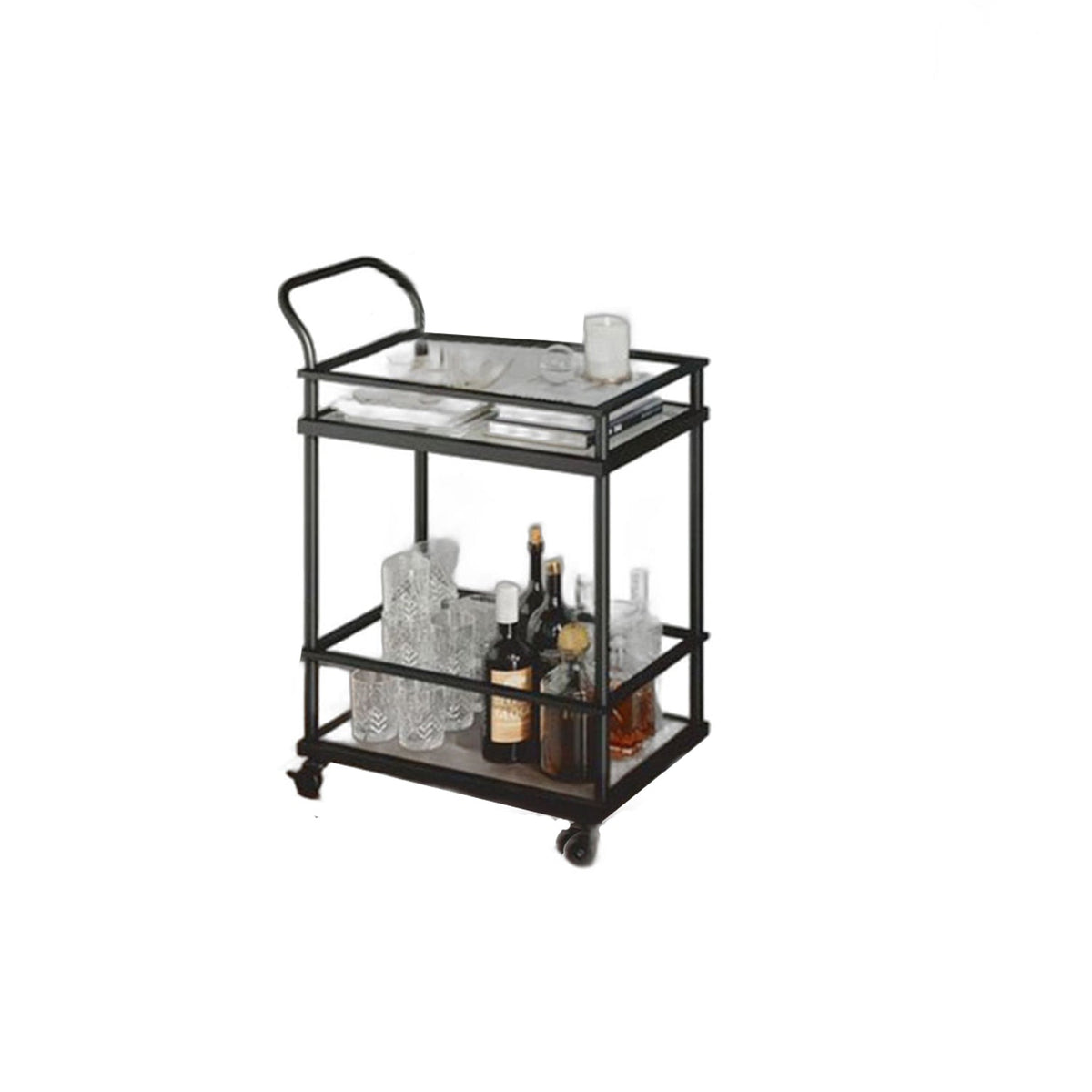 Metal trolley and transparent glass - LUS-152