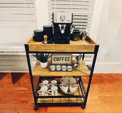 Coffee corner made of MDF wood and steel - OUBE-106