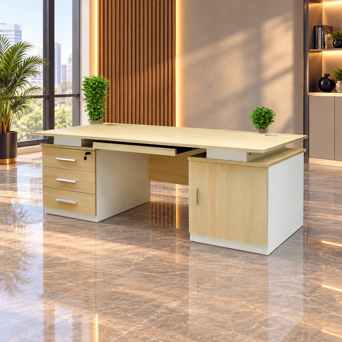 مكتب موظف خشب MDF اسباني - CEM-184