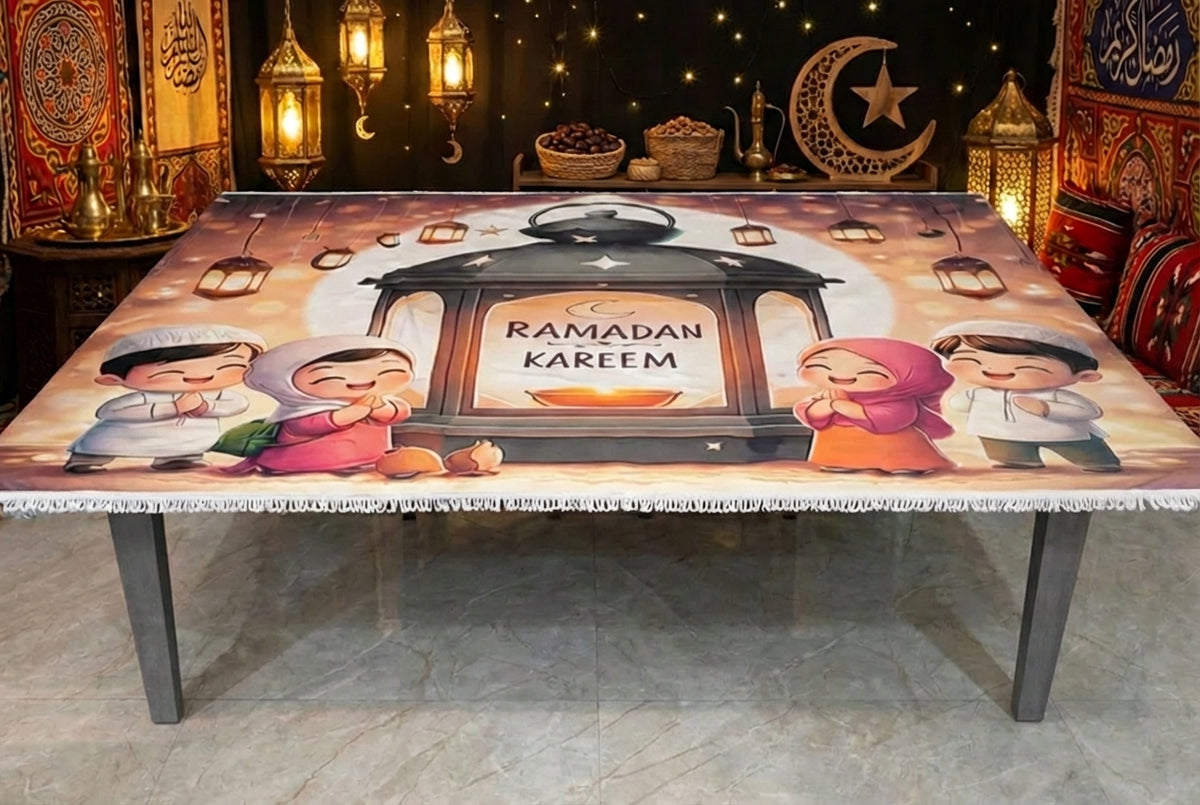 Elegant velvet Ramadan dining tablecloth adds a spiritual touch to the home – OS-RAM-016