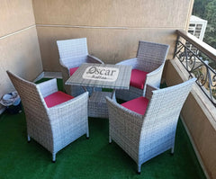 Studio rattan dining set for 4 persons
