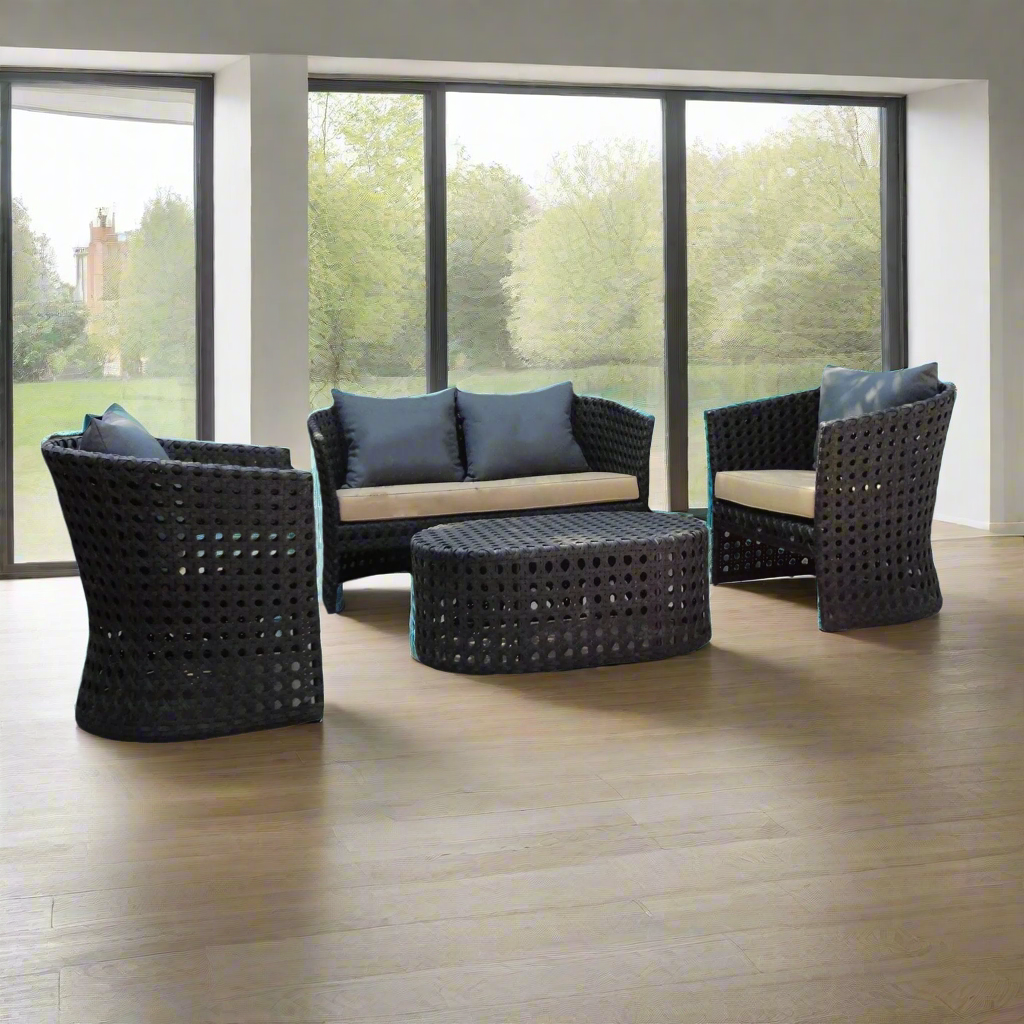 Turquoise two-seater sofa set