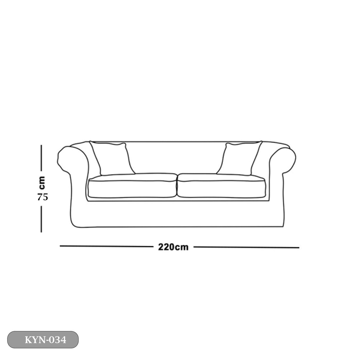 Beech wood sofa with linen or velvet fabric - KYN-034