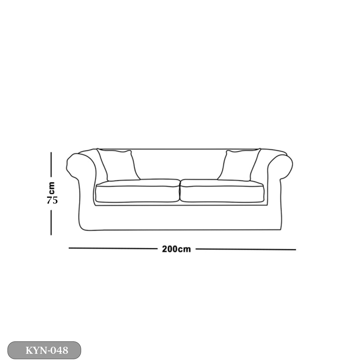 Beech wood sofa with linen or velvet fabric - KYN-048