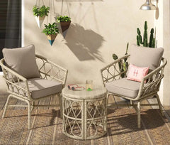 Set of 2 chairs and a table made of rattan - OS-283