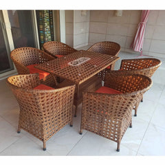 Nord stars rattan dining set for 6 persons