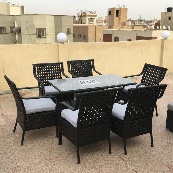 Marvel rattan dining set for 6 persons