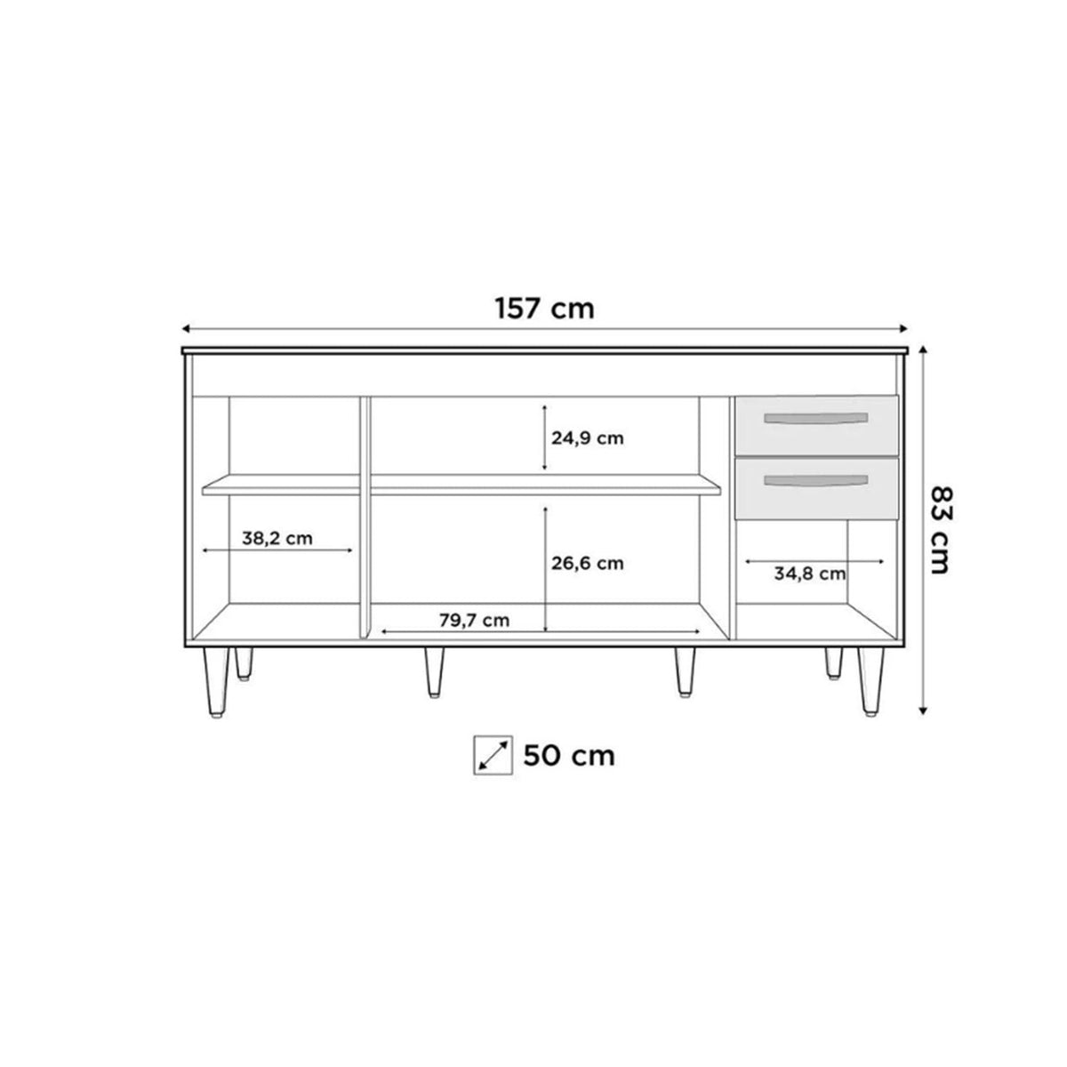 High-quality MDF wooden kitchen with stainless steel legs – an elegant, modern design