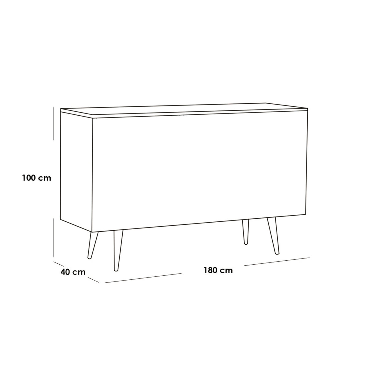 White MDF Buffet - 180 x 100 x 40 cm - OSM-559
