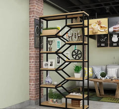 Steel and wood wall display unit - SRS-008