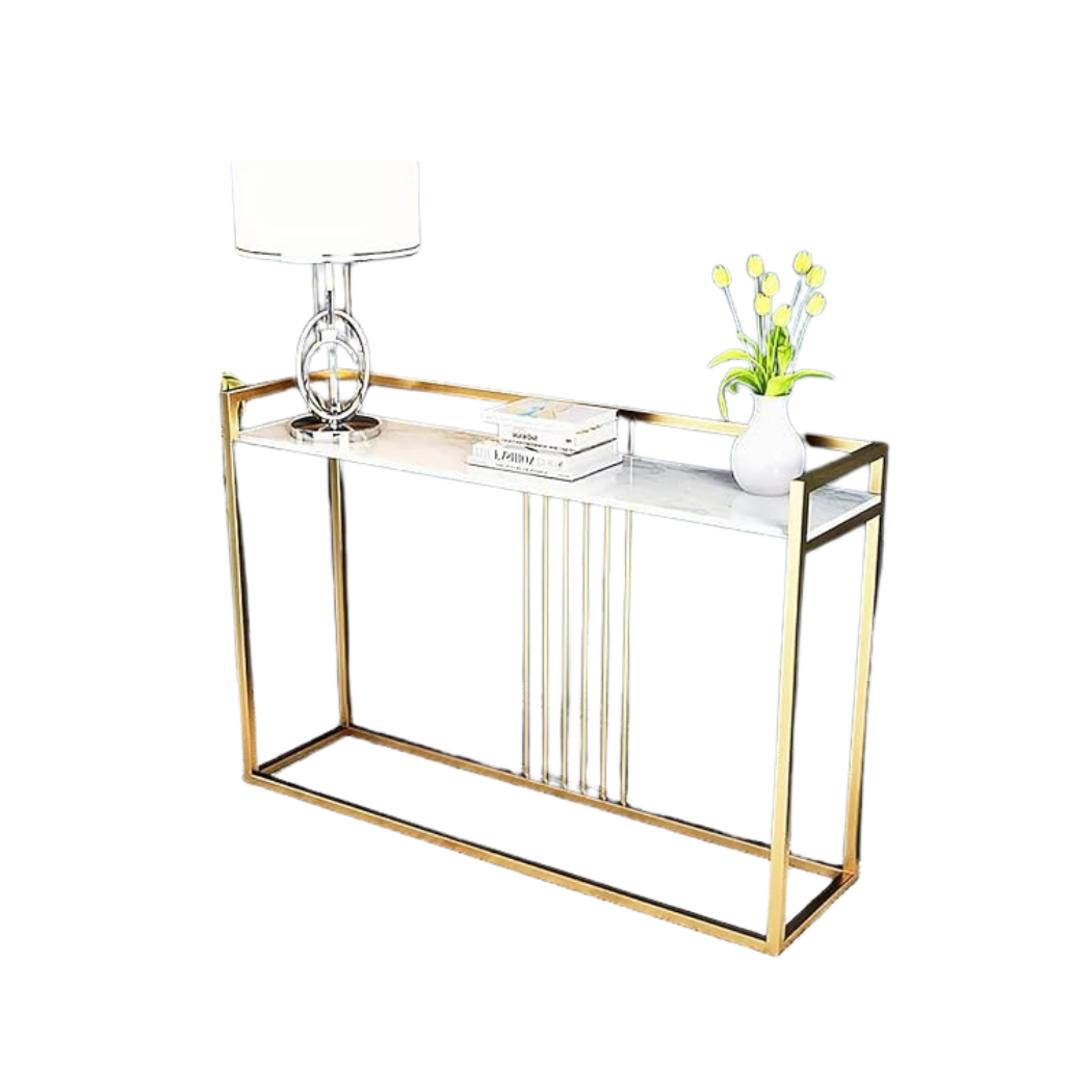 Steel coated console – natural Carrara marble surface – luxurious and modern design – model ZSL-025