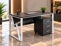 Desk with drawer unit made of high quality MDF wood - HFS-137