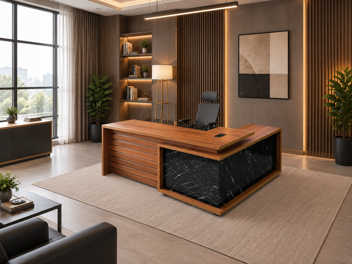 High-quality Spanish MDF wooden manager's desk from Oscar Furniture OFF-MAN-SAT-001