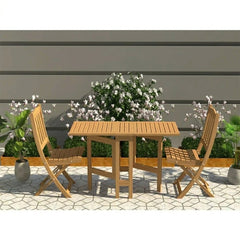 Set of 2 chairs + red beech wood table - OBG-027