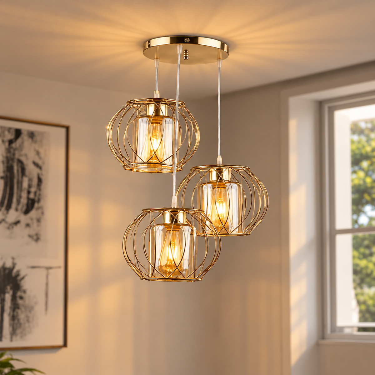 Luxury aluminum chandelier with a modern design