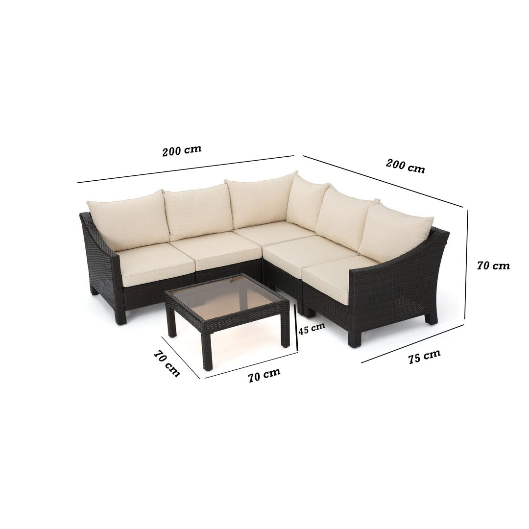 Rattan corner sofa Plaza size 2m*2m