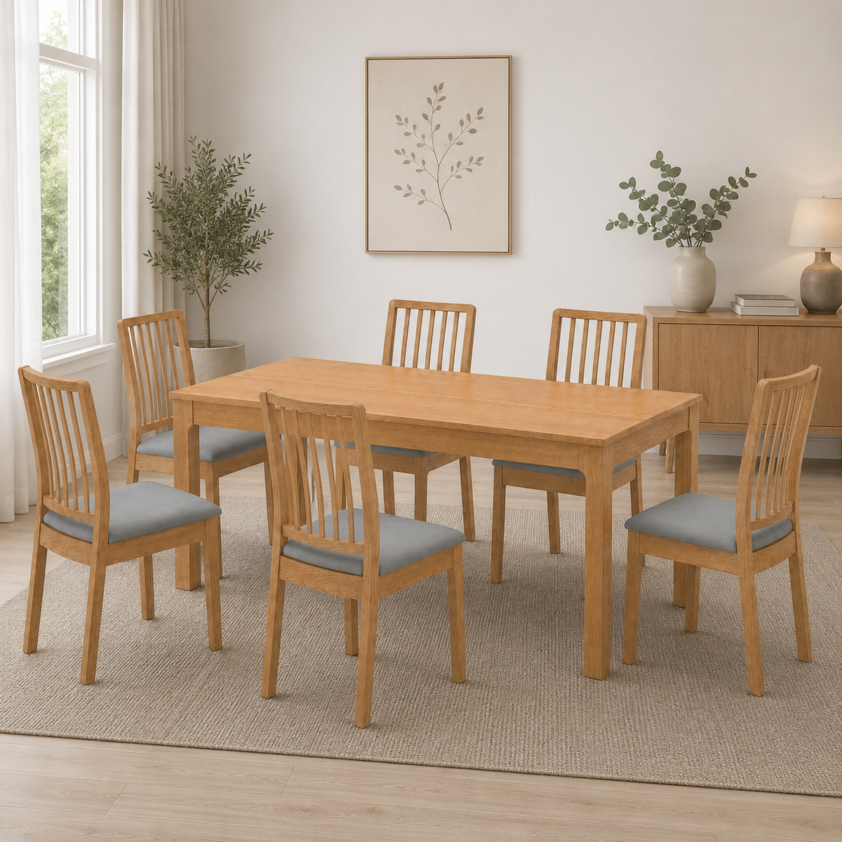 Dining table - 7 pieces of high quality beech wood - KYN-162