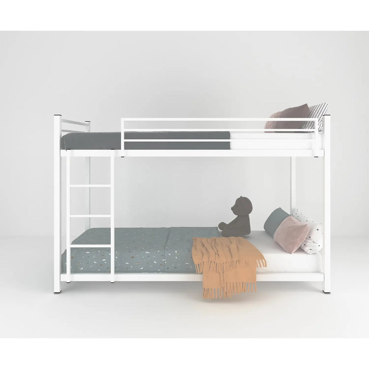 White Metal Bunk Bed